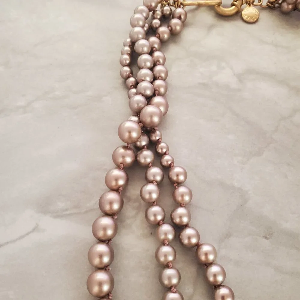 🍾 Rare HTF Vintage J.Crew Gold Pearl Twisted Statement Wedding Twisted Hammock